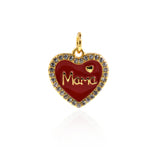 Shiny Heart Shaped Zircon Pendant-DIY Jewelry Making Accessories   14x14mm