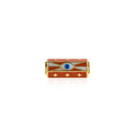 Enamel Hexagon Evil Eye Tube Spacer Beads for Minimalist Jewelry Making 21x10mm