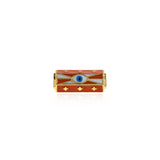 Enamel Hexagon Evil Eye Tube Spacer Beads for Minimalist Jewelry Making 21x10mm