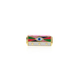 Enamel Hexagon Evil Eye Tube Spacer Beads for Minimalist Jewelry Making 21x10mm