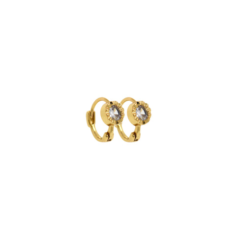 Minimalist • Round Zircon Earring Stud • Diamond Earrings • Minimalist Earrings   11.5mm