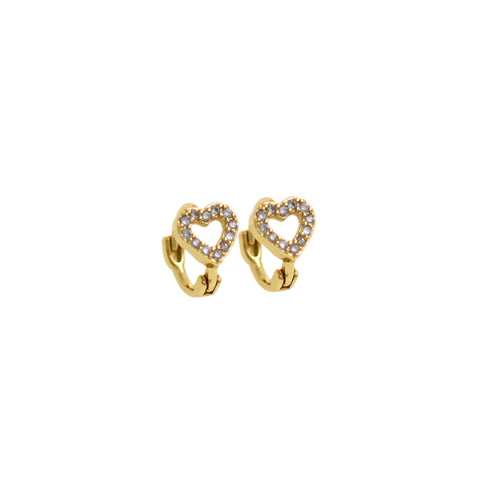 CZ Love Earrings, 18K Gold Filled Heart Earrings, Love Earrings, Pierced Earrings, DIY Jewelry Accessories,    12x7mm