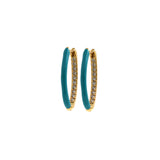 Enamel Huggie Hoop Earrings, Multicolor Tiny Hoops, Enamel Earrings, Dainty Hoops, CZ Crystal Huggies Hoops, Rainbow Hoops,Tiny Hoops    26.5x15mm