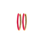 Enamel Huggie Hoop Earrings, Multicolor Tiny Hoops, Enamel Earrings, Dainty Hoops, CZ Crystal Huggies Hoops, Rainbow Hoops,Tiny Hoops    26.5x15mm