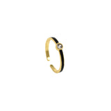 Drop-Shaped Zircon Ring, Adjustable Enamel Ring With Opening, Ladies Birthday Gift, Couple Jewelry    2x19.5mm