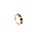 Dainty Colorful Enamel Heart Adjustable Ring, Gold Enamel Open Ring  6x22mm