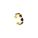 Enamel Ring Gold Heart Ring Open Adjustable Minimalist Gold Stacking Ring Dainty Ring for Birthday Christmas Jewelry    6x22mm