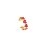 Enamel Ring Gold Heart Ring Open Adjustable Minimalist Gold Stacking Ring Dainty Ring for Birthday Christmas Jewelry    6x22mm