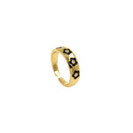 Dainty Flower 18k Gold Plated Ring, Enamel Daisy Adjustable Gold Ring, Simple Ring,Circle Ring    6x21mm