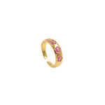 Dainty Flower 18k Gold Plated Ring, Enamel Daisy Adjustable Gold Ring, Simple Ring,Circle Ring    6x21mm