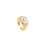 Shiny Gold Plated Adjustable Enamel Star Rings, Enamel Rings, Gold Tiny Rings, Gold Plated Rings, Trendy Rings, Summer Rings    13x21mm