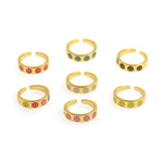 Enamel Happy Smiling Face Open Rings for Women Punk Hip Hop Adjustable Ring Fashion Jewelry Best Gift    6x22mm