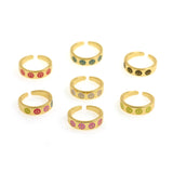 Enamel Happy Smiling Face Open Rings for Women Punk Hip Hop Adjustable Ring Fashion Jewelry Best Gift    6x22mm