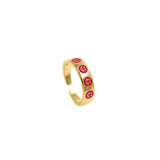 Enamel Happy Smiling Face Open Rings for Women Punk Hip Hop Adjustable Ring Fashion Jewelry Best Gift    6x22mm