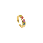 Enamel Happy Smiling Face Open Rings for Women Punk Hip Hop Adjustable Ring Fashion Jewelry Best Gift    6x22mm