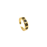 Enamel Happy Smiling Face Open Rings for Women Punk Hip Hop Adjustable Ring Fashion Jewelry Best Gift    6x22mm