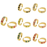 Enamel Happy Smiling Face Open Rings for Women Punk Hip Hop Adjustable Ring Fashion Jewelry Best Gift    6x22mm