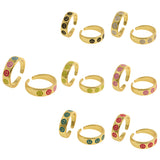 Enamel Happy Smiling Face Open Rings for Women Punk Hip Hop Adjustable Ring Fashion Jewelry Best Gift    6x22mm