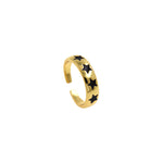 Adjustable Enamel Star Ring,18K Gold Filled Rainbow Open Stackable Ring,DIY Jewelry Findings    6x22mm