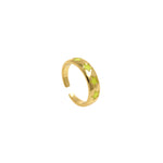 Adjustable Enamel Star Ring,18K Gold Filled Rainbow Open Stackable Ring,DIY Jewelry Findings    6x22mm