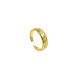Adjustable Enamel Star Ring,18K Gold Filled Rainbow Open Stackable Ring,DIY Jewelry Findings    6x22mm