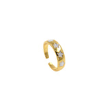 Adjustable Enamel Star Ring,18K Gold Filled Rainbow Open Stackable Ring,DIY Jewelry Findings    6x22mm
