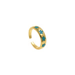 Adjustable Enamel Star Ring,18K Gold Filled Rainbow Open Stackable Ring,DIY Jewelry Findings    6x22mm