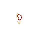 Openwork Enamel Heart Ring-Her Adjustable Ring   21x9mm