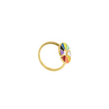 Round Melange Enamel Ring-Fine Ring With Adjustable Enamel   20x12.5mm