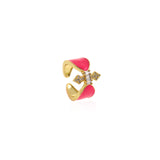 Delicate Enamel Ring-Adjustable Zircon Ring Jewelry Gift   21.5x17mm