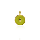Geometric Enamel Hamsa Pendant-Good Luck Pendant-Happiness and Health Pendant    18.5x14mm
