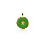 Geometric Enamel Star Pendant-Enamel Celestial Pendant-Suitable For Bracelet And Necklace Making    18.5x14mm
