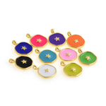 Geometric Enamel Star Pendant-Enamel Celestial Pendant-Suitable For Bracelet And Necklace Making    18.5x14mm