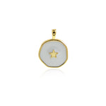Geometric Enamel Star Pendant-Enamel Celestial Pendant-Suitable For Bracelet And Necklace Making    18.5x14mm