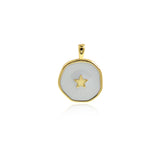 Geometric Enamel Star Pendant-Enamel Celestial Pendant-Suitable For Bracelet And Necklace Making    18.5x14mm