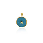Geometric Enamel Star Pendant-Enamel Celestial Pendant-Suitable For Bracelet And Necklace Making    18.5x14mm
