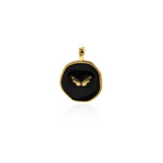 Enamel Angel Wing Pendant, Enamel Charm, Angel Wing Charm, DIY Jewelry Making Accessories    18.5x14mm