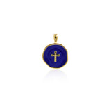 Multicolor Enamel Cross Charm,18k Gold Filled Christian Pendant,DIY Minimalist Jewelry Making Supplies    18.5x14mm