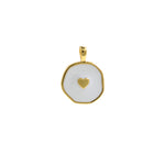 Geometric Disc Enamel Heart Pendant-Suitable For Making Bracelets And Necklaces   18.5x14mm