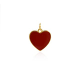 Minimalist Enamel Heart Pendant-Minimalist Bracelet/Necklace Accessories   15x14.5mm