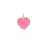 Minimalist Enamel Heart Pendant-Minimalist Bracelet/Necklace Accessories   15x14.5mm
