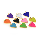 Delicate Enamel Heart Pendant-Heart Pendant-Gift for Friends   18.5x16mm