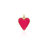 Delicate Enamel Heart Pendant-Heart Pendant-Gift for Friends   18.5x16mm
