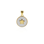 Round Enamel Star Pendant-Celestial Jewelry Pendant-Suitable for DIY Jewelry Making    15mm