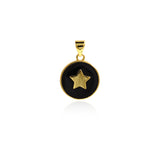 Round Enamel Star Pendant-Celestial Jewelry Pendant-Suitable for DIY Jewelry Making    15mm