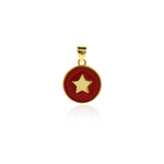 Round Enamel Star Pendant-Celestial Jewelry Pendant-Suitable for DIY Jewelry Making    15mm