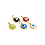 Exquisite round enamel Evil Eye Pendant-Protective Pendant-Religious Jewellery Making   10mm