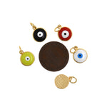 Exquisite round enamel Evil Eye Pendant-Protective Pendant-Religious Jewellery Making   10mm