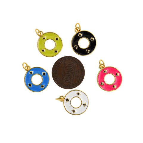 Round Minimalist Polaris Enamel Pendant-Suitable for Necklace Making Accessories   15mm