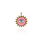 Sun Enamel Eye Pendant-Sunburst Charm-Consciousness and Spiritual Power-Personalization  21mm
